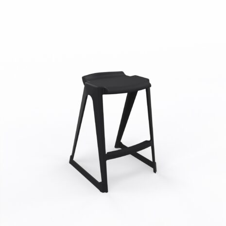 en one stool H685 Low Back - Black - Angle