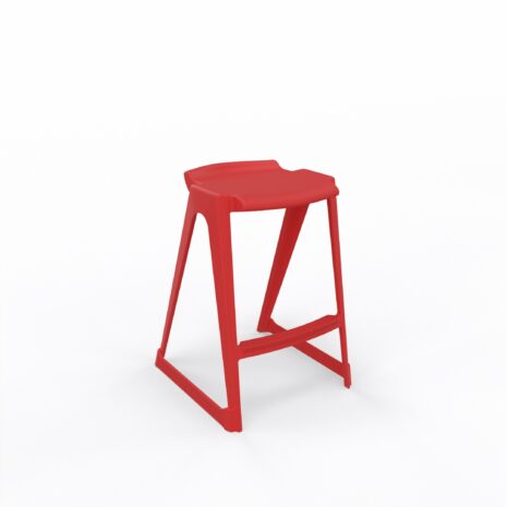 en one stool H685 Low Back - Cherry Red - Angle