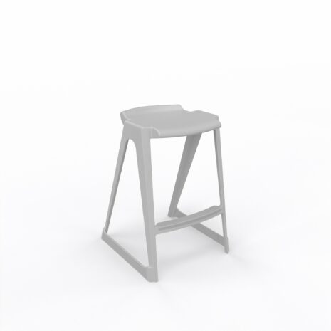 en one stool H685 Low Back - Cool Grey - Angle