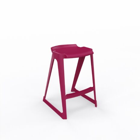 en one stool H685 Low Back - Fuchsia - Angle