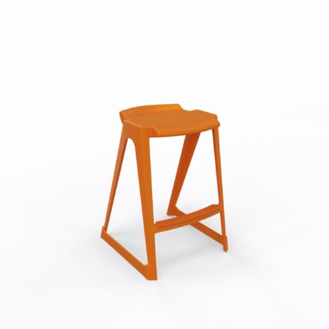 en one stool H685 Low Back - Mandarin Orange - Angle