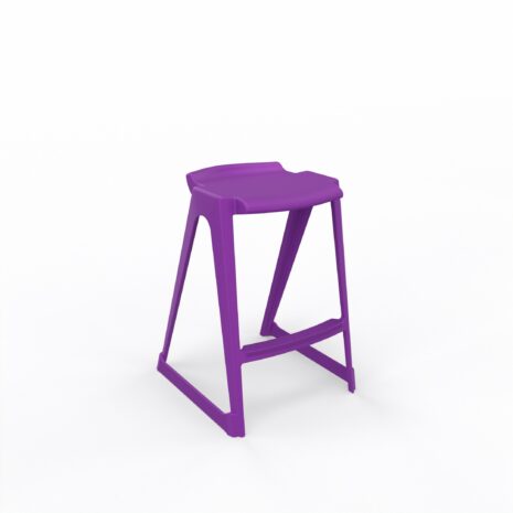 en one stool H685 Low Back - Velvet Purple - Angle