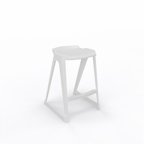 en one stool H685 Low Back - White - Angle